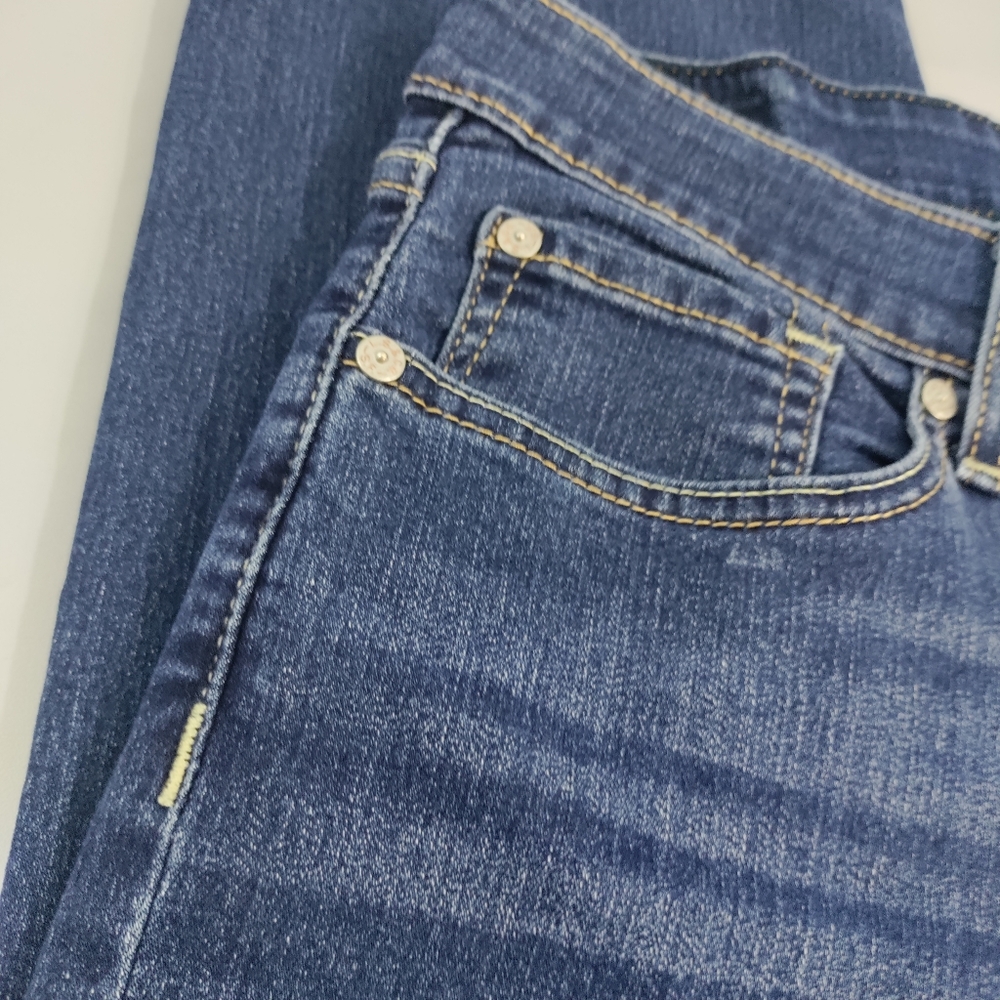 Levi's Signature Modern Straight Mid Rise Dark Wash Stretch Denim Jeans Size 14 - Picture 2 of 16